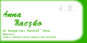 anna maczko business card